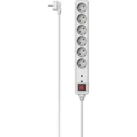 Hama 00223155, 6 AC stikkontakt(er), 3 m, Ledningsført, Hvid, 3680 W, 445 mm