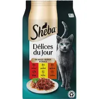 Sheba Délices du Jour i Sauce - Oksekød, Kylling og Lam