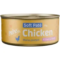 Prins Soft Paté Kitten og Adult kylling vådfoder til katte