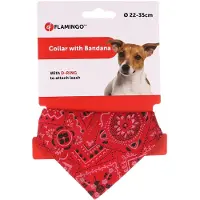 Flamingo Halsbånd med Bandana - Rød - XS