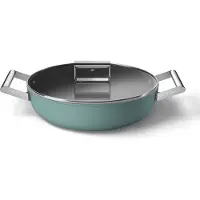Smeg 50's style keramisk sauterpande med låg Ø28 cm Emerald green