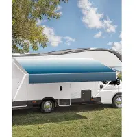 Vevor Manuel RV Markise Komplet Sæt, 18' Udtrækkelig Markise med Aluminiumslegeringsramme, Udendørs Trailer Markise, Passer til de fleste RV'er (Blue Fade)