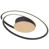 QAZQA Design loftslampe træ inkl. LED 3-trins dæmpbar - Rowan