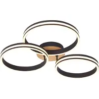 QAZQA Loftlampe træ inkl. LED 3-trins dæmpbar 3-lys - Navara