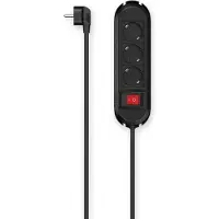 Hama 00223034, 3 AC stikkontakt(er), 3 m, Ledningsført, Sort, 355 mm, 95 mm