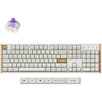 Keychron K10 HE - Tastatur - 100% - full size - bagbelyst - trådløs - Bluetooth 5.2, USB - tastkontakt: Gateron Double-Rail Nebula (hot-swappable) - hvid
