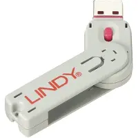 Lindy 40620, Nøgle til portblokering, USB Type-A, Lyserød, Acrylonitrilbutadienstyren, 1 stk, Polybag