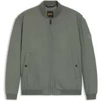BOSS BOSStil mænd. 50555846 Grå afvisende bomberjakke (58), Casual, Polyester, Lange ærmer