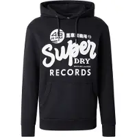 Superdry Sweatshirt 'RECORDS' lysegrå / sort