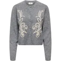 JDY Cardigan 'JDYJeella' lysebeige / mørkegrå