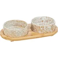 Trixie keramisk & bamboo skålsæt - 2 x 300 ml, L 30 x B 6 x H 15 cm