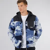 Bench Herre Sableo Fleece Hættetrøje Blå Camo