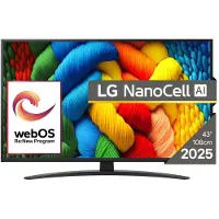 LG 43NANO81A3A - 43 Diagonal klasse Nano81 Series LED-bagbelyst LCD TV - Smart TV - webOS - 4K UHD (2160p) 3840 x 2160 - HDR - Direct LED, Nano Cell AI Display
