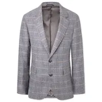 Hackett London Hackett Londontil mænd. HM443289 Cash Tattersal grå blazer (42/32), Casual, Party, Bomuld, Klassisk, Lange ærmer