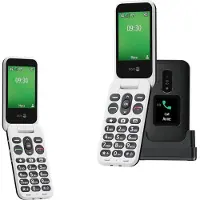 Doro Leva E30, klaptelefon med store taster, 4G, sort-hvid