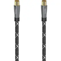 Hama tilslutnings-/forbindelseskabel, a) fra 1x koaksialstik, b) til 1x koaksial kobling, 5 meter, firedobbelt g (00205072)