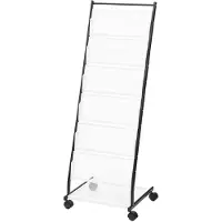 Vevor Brochuredisplaystativ, 6-etagers magasin- og litteraturdisplaystativ, gulvstående magasinstativ, aviskatalogholdere, flytbar med 4 hjul (2 låsbare) til butik, udstillinger, kontor, 6 lommer