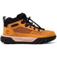 Timberland Timberlandtil drenge. TB0A64842311 Gule GreenStride Motion 6 snøresko i læder med mellemhøjt skaft (32), Fast, Blonder, Casual, Sport, Udend