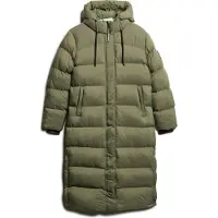 Superdry Superdrytil kvinder. W5011735A Lang vatteret jakke Ripstop grøn (M), Casual, Genanvendt polister, Bæredygtig