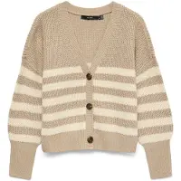 Vero Moda Cardigan 'VMLEA' ecru / taupe