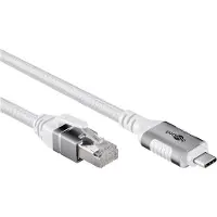 Goobay 74179, 7,5 m, Cat6, F/UTP (FTP), USB Type-C, RJ-45, Hvid