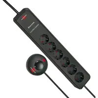 Brennenstuhl Eco-Line Comfort Switch - Stikdåse - 3680 Watt - output-stikforbindelser: 6 - 2 m ledning - antracite