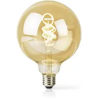 Nedis SmartLife - LED-filament-lyspære - form: kugle - E27 - 4.9 W (tilsvarende 40 W) - klasse G - varmt til køligt hvidt lys - 1800-6500 K - guld