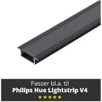 Light Solutions Aluminum profile - Model G for Philips Hue and WiZ - Black