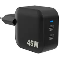 Sinox PRO 2xUSB-C PD oplader 45W. Sort