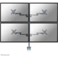 NeoMounts FPMA-D935D4 - Monteringssæt - fuld bevægelse - for 4 LCD displays - sølv - skærmstørrelse: 10-27 - klemmemonterbar, skrivebordsmonterbar