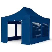 TOOLPORT 3x4,5m, aluminium, easy-up-pavillon, 4 sidedele, blå