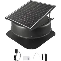 Vevor Tagloftsventilator, 42W Smart Solar Tagventilator med Termostat, Fjernbetjening, 2800 CFM Luftstrøm Indbygget Børsteløs DC Motor til Køling