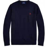 Ralph Lauren Polo Ralph Laurentil mænd. 710810846001 Navy bomuldstrøje med rund hals (XXL), Casual, Klassisk, Blå