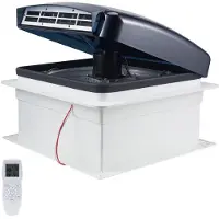 Vevor RV-ventilator, 14 tommer RV-tagventilator 12V, kraftfuld 10-hastigheds vendbar ventilator med fjernbetjening, indbygget regnslag, elektrisk toplåg, 12 tommer ventilatorblad, passer til 14 x 14 t