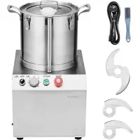 Vevor foodprocessor og grøntsagshakker, 15L fødevaregodkendt foodprocessorhakker i rustfrit stål med 2 ekstra S-kurveblade, ideel til at hakke grøntsager, frugt, korn og nødder