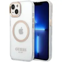 GUESS GUHMP14MHTRMD iPhone 14 Plus 6,7" guld/guld hard case Metal Outline Magsafe