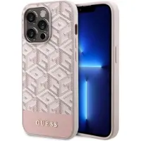 GUESS GUHMP14LHGCFSEP iPhone 14 Pro 6,1" pink/pink hårdt etui GCube Stripes MagSafe