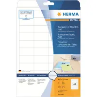 Herma Special etiket 48.3 x 25.4 mm hvid mat selvklæbende permanent - gennemsigtig m/1100 etiketter (25 ark x 44 stk.)