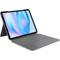 Logitech Combo Touch - Tastatur og folio-kasse - med trackpad - bagbelyst - Apple Smart connector - QWERTY - spansk - oxford-grå - for Apple 13-inch iPad Air (M2, M3)