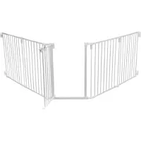 TecTake hundegitter med dør, 5-delt - B 62,5 - 300 x H 76,5 cm