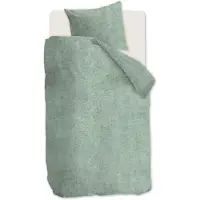 Beddinghouse Flonel sengetøj 140x220 cm - Grågrønt ensfarvet sengesæt - 100% bomulds flonel - Frost sengelinned