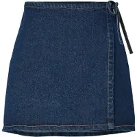 Pieces Flora Wrap Denim Kort Nederdel Med Høj Talje