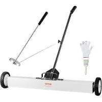 Vevor 36-tommer magnetisk fejemaskine med hjul, 23 kg kapacitet, med teleskopisk magnetisk opsamlingsværktøj, justerbart håndtag, magnetisk opsamlingsfejemaskine til opsamling af søm og skruer, til væ