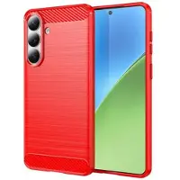Mtp Products Samsung Galaxy S26+ Børstet TPU Cover - Karbonfiber - rød