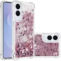 Mtp Products Samsung Galaxy S25 Edge Glitter Quicksand TPU Cover - Rosaguld hjerter