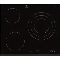 Electrolux EHF6232FOK - Keramisk kogeplade - 3 plader - Niche - bredde: 56 cm - dybde: 49 cm - med kantet front - sort