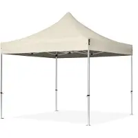 TOOLPORT 3x3m, aluminium, easy-up-pavillon, uden sidedele, creme