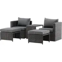 Ebuy24 - Loungegruppe Quad - Sort - Loungemøbler - - Homeroom