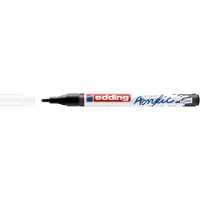 Edding 5300 akryl tusch fin - sort - 1 vandfast akryl maling tusch - fin rund spids 1-2 mm - akryl maling pen til tegning p? l?rred kunst papir o