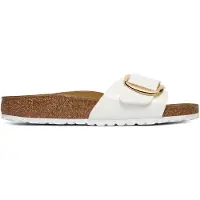 Birkenstock Birkenstocktil kvinder. 1019814 Sandaler Madrid Big Buckle Birko-Flor (Smal pasform) hvid (37), Fast, Ingen, Casual, Patentlæder